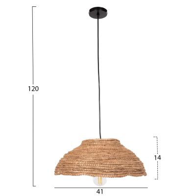 ВИСУЛКА ЗА ТАВАН МАНИЛА КОНОПЕНИ ВЛАКНА В ЕСТЕСТВЕН ЦВЯТ Φ41x14-120Hcm. HM7784
