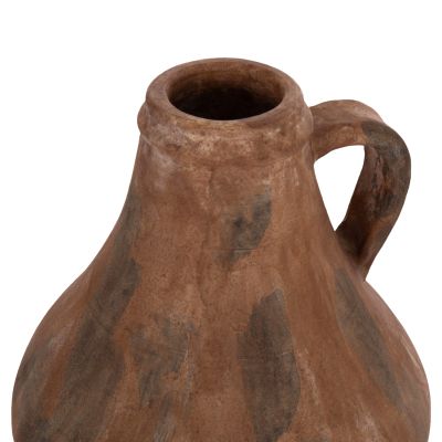 DECORATIVE VASE VERMO HM4399 TERRACOTTA IN BRUSHED BROWN Φ25x28Hcm.