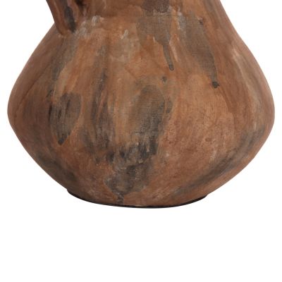 DECORATIVE VASE VERMO HM4399 TERRACOTTA IN BRUSHED BROWN Φ25x28Hcm.