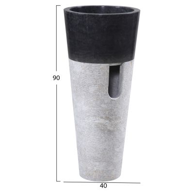 CONE SINK MADE OF MARBLE IN BLACK & GREY Φ40x90Hcm.HM7808.01