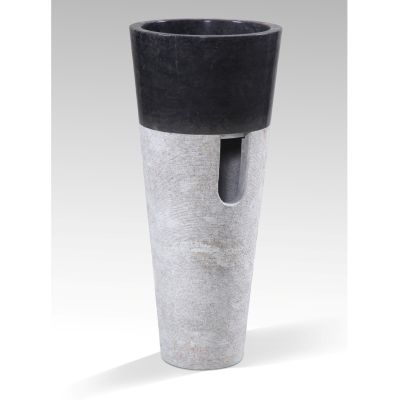 CONE SINK MADE OF MARBLE IN BLACK & GREY Φ40x90Hcm.HM7808.01