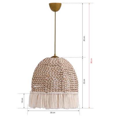 CEILING PENDANT FB97654.02, BEIGE-ECRU ROPE, Φ30x80