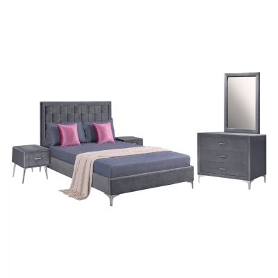 Комплект Спалня 4 части Velvet Grey HM11266.01