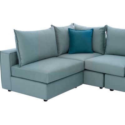 Corner Sofa “MONZA”, interchangeable, 3 pcs, pistachio green, stain-resistant, water-repellent