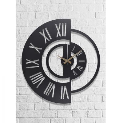 WALL CLOCK METALLIC BLACK HM7448 Φ50 cm.