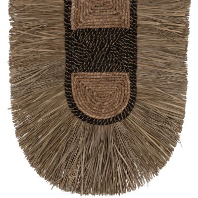 WALL DECOR MADE OF GRASS AND ABACA FIBERS IN NATURAL AND BLACK 46x8x68Hcm.HM7793