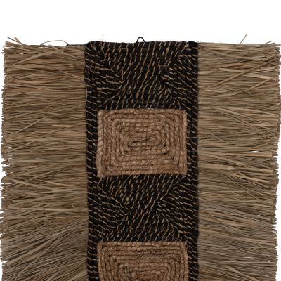 WALL DECOR MADE OF GRASS AND ABACA FIBERS IN NATURAL AND BLACK 46x8x68Hcm.HM7793