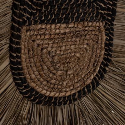 WALL DECOR MADE OF GRASS AND ABACA FIBERS IN NATURAL AND BLACK 46x8x68Hcm.HM7793