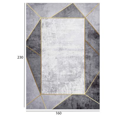 HM7675.23 160X230cm, grey-white carpet, JOSIANE, FRINGES