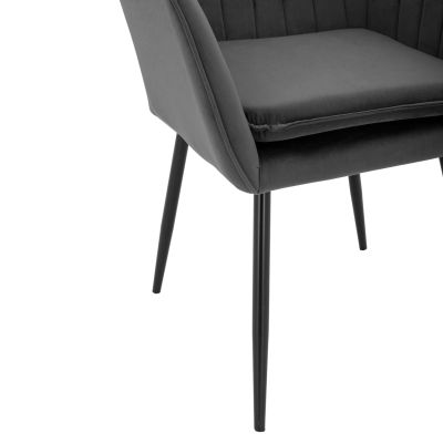 Фотьойл Sawyer Velvet Grey с черни крака HM8523.11 53x60x76cm