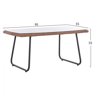 Set Outdoor spaces HM5530 metallic with rattan