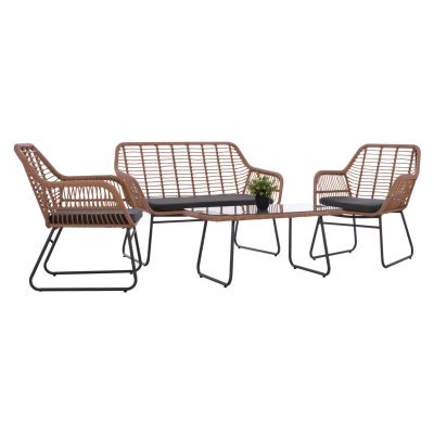 Set Outdoor spaces HM5530 metallic with rattan