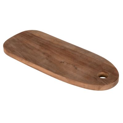 CUTTING BOARD IN OBLONG SHAPE HM4286 TEAK WOOD IN NATURAL-WITH HANGING HOLE 15x39x2Hcm.