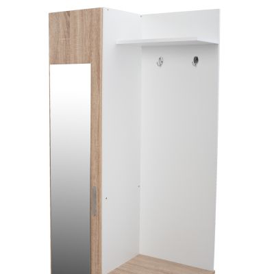 Entryway Furniture with mirror Janice HM2264 Sonama White 70,3x37,1x181,8 cm.