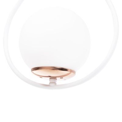 WALL SCONCE HANGING DROP WHITE WITH WHITE GLOBE 22x20x43Hcm.HM7640.03