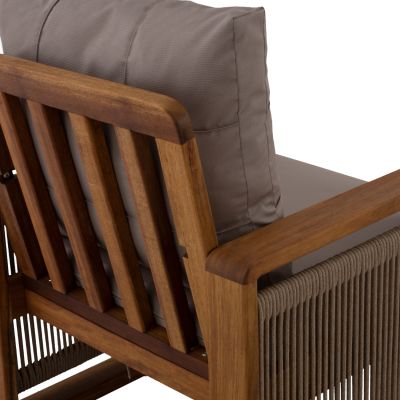 OUTDOOR SET 4PCS HM5877.01 IROKO WOOD-ROPE WALNUT-BEIGE