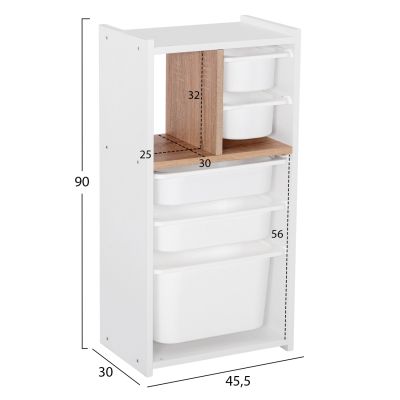 СКИД SANI HM18209.01 МЕЛАМИН В БЯЛО-SONOMA & WHITE P.E. ЧЕКМЕДЖЕТА 45х30х90Всм.