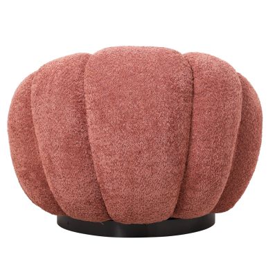 ARMCHAIR SWIVEL GRYMM HM9601.02 PINK BOUCLE-BLACK METAL BASE 90x93x65Hcm.