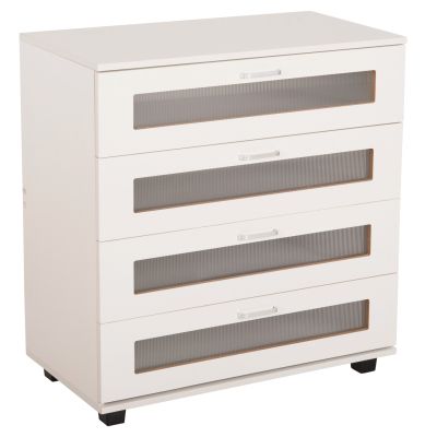 CHEST OF DRAWERS THORGAN HM9880.03 MELAMINE IN WHITE-4 DRAWERS 80Χ40Χ83Hcm.