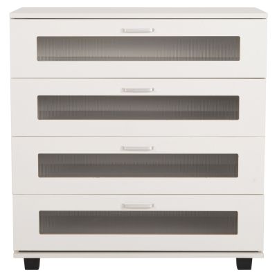 CHEST OF DRAWERS THORGAN HM9880.03 MELAMINE IN WHITE-4 DRAWERS 80Χ40Χ83Hcm.