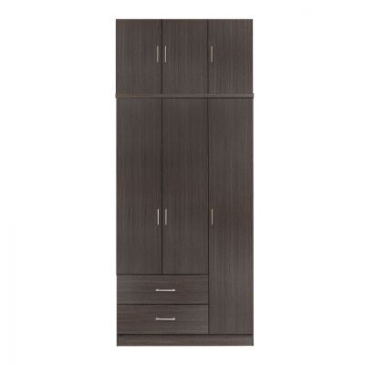 Wardrobe 3 Door and Loft with 2 drawers Zebrano 90x42x241