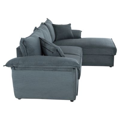 CORNER SOFA-BED WITH STORAGE SPACE ALDO HM3276.03R PETROL FABRIC 256x91-159x87Hcm.