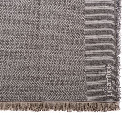 SOFA COVER-THROW WITH FRINGES DREAMTOPIA HM12162.06 IN GREY COLOR 245X170cm.