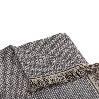 SOFA COVER-THROW WITH FRINGES DREAMTOPIA HM12162.06 IN GREY COLOR 245X170cm.