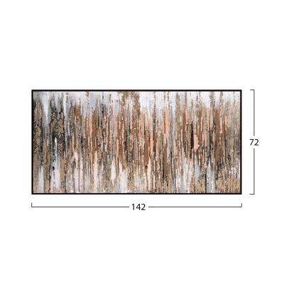 WALL PAINTING SEDIMENT HM4574.01 BLACK PS FRAME-CANVAS 142x4.5x72Hcm.