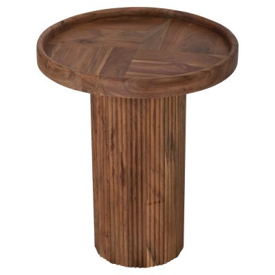 COFFEE TABLE ROUND RAJJEH HM9692 SOLID ACACIA WOOD IN NATURAL Φ50x60Hcm.