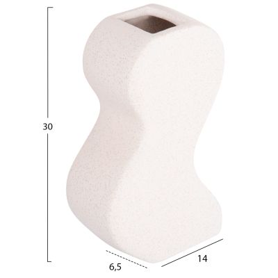 CERAMIC TABLE DECOR SERIES "SEBOR" HM4590.01 OFF WHITE WITH CRYSTALLISATION 13x6x22Hcm.