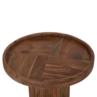 COFFEE TABLE ROUND RAJJEH HM9692 SOLID ACACIA WOOD IN NATURAL Φ50x60Hcm.