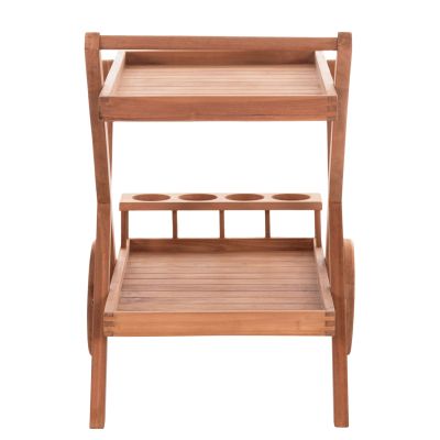SERVING TROLLEY ALFRED HM4579 TEAK WOOD IN NATURAL COLOR 86x56x80Hcm.