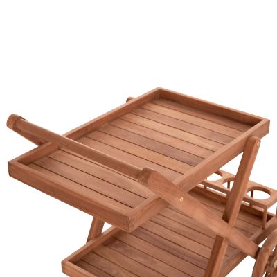 SERVING TROLLEY ALFRED HM4579 TEAK WOOD IN NATURAL COLOR 86x56x80Hcm.