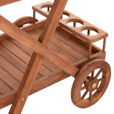 SERVING TROLLEY ALFRED HM4579 TEAK WOOD IN NATURAL COLOR 86x56x80Hcm.