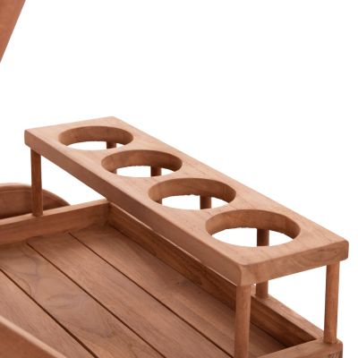 SERVING TROLLEY ALFRED HM4579 TEAK WOOD IN NATURAL COLOR 86x56x80Hcm.