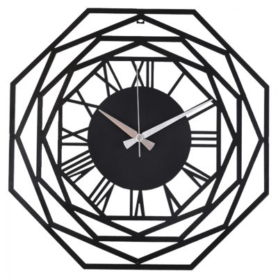 WALL CLOCK METALLIC BLACK HM460 41x41 cm.