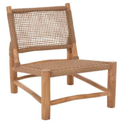 CHAIR INDOOR LONDER HM5986 TEAK WOOD AND SYNTHETIC RATTAN 63x77x77Hcm.
