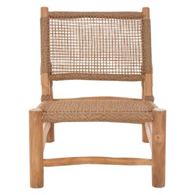 CHAIR INDOOR LONDER HM5986 TEAK WOOD AND SYNTHETIC RATTAN 63x77x77Hcm.