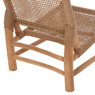 CHAIR INDOOR LONDER HM5986 TEAK WOOD AND SYNTHETIC RATTAN 63x77x77Hcm.