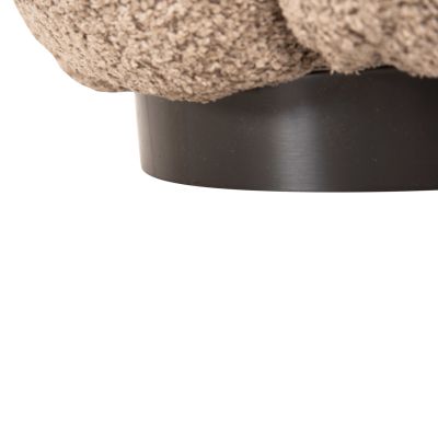 STOOL ROUND KRIPP HM9602.08 BEIGE BOUCLE-BLACK METAL BASE Φ60x31Hcm.