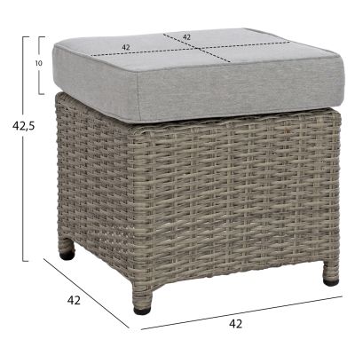 ВЪНВЕН ОТДИХ АЛУМИНИЕВА С ДВЕ ТАБУРЕТКИ И МАСА СИВА HM5144.21