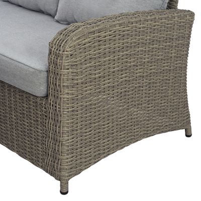 ВЪНВЕН ОТДИХ АЛУМИНИЕВА С ДВЕ ТАБУРЕТКИ И МАСА СИВА HM5144.21