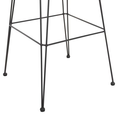 BAR STOOL OUTDOOR ALLEGRA HM5452.11 METAL&CUSHION IN BLACK-BEIGE WICKER 52x51x103H cm.