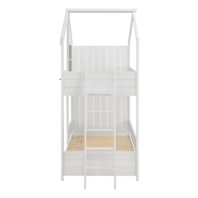 CHILDREN'S BUNKBED t.MONTESSORI COMBO HM707.03 SOLID PINE WOOD IN WHITE- 190x90cm.