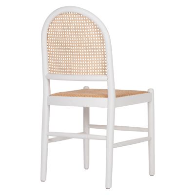CHAIR BEECH WOOD WHITE-RATTAN BEIGE HM9407.03 43x50x87Hcm.