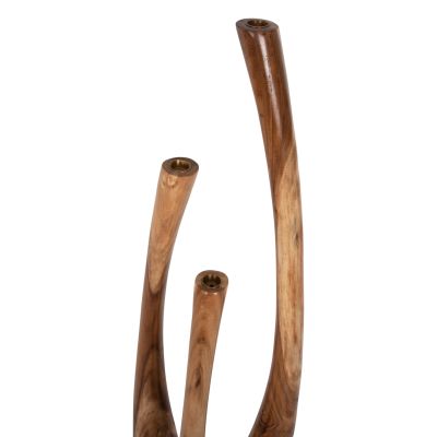 FLOOR CANDLESTICKS 3PCS SET HM4277 SUAR WOOD IN NATURAL 150H-125H-100Hcm.