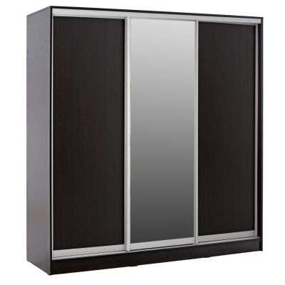 WARDROBE WITH SLIDING DOORS WITH MIRROR WENGE HM2435.02 200X60X210cm.