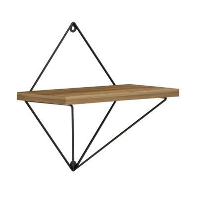 СТЕННИ РАФТОВЕ 2БР. КОМПЛЕКТ ZANNARD HM8929.11 ЧЕРЕН МЕТАЛ-МЕЛАМИН В НАТУРАЛ 30x14x30Hcm.