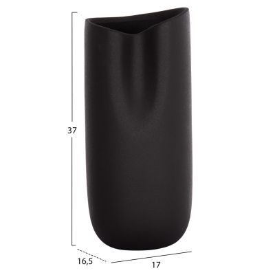 CERAMIC TABLE DECOR GLAZE HM4606.02 MATTE BLACK 17x16.5x38Hcm.